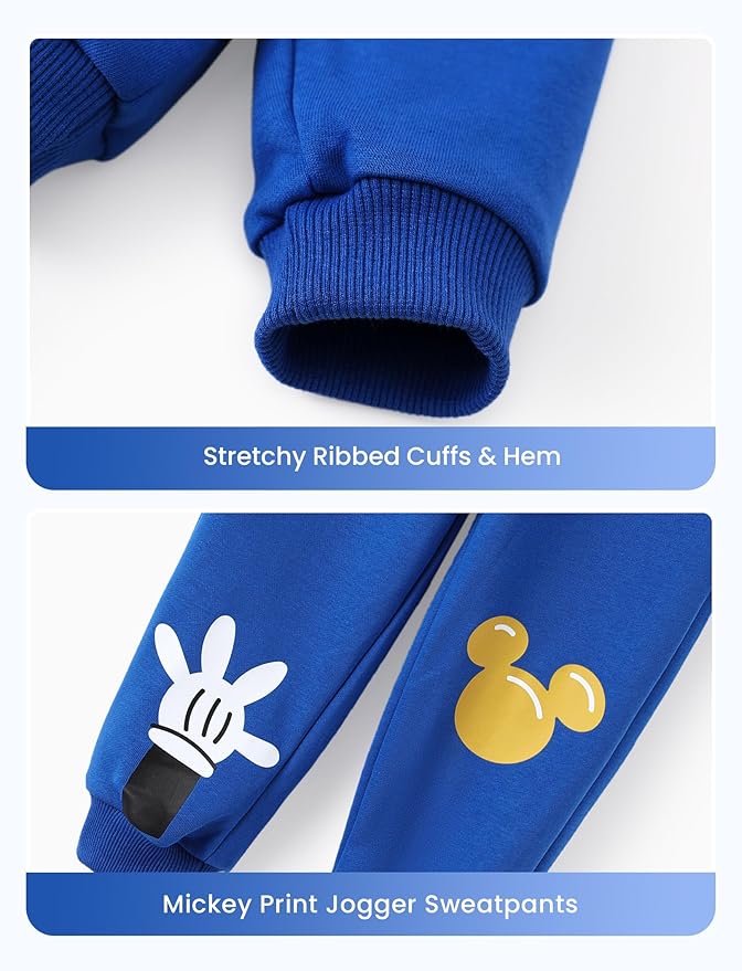 Disney Marvel Spider-Man Mickey Toy Story Cars Boy Pullover Hoodie&Jogger Pants Outfit Set Sweatsuit Lounge Matching Set 2-9Y