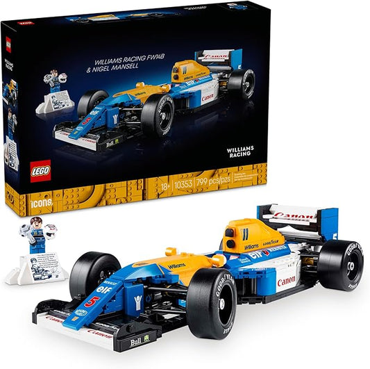 LEGO Icons Williams Racing FW14B & Nigel Mansell F1 Model Car Kit - Building Set for Adults, Ages 18+ - F1 DIY Craft for Display - Gift for Graduation -10353