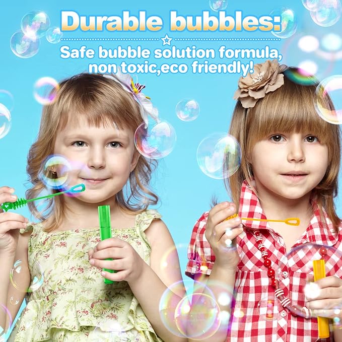 Letapapa Bubble Wand, 400 Pcs Mini Bubble Wands Bulk in 10 Colors, Bubble Easter Halloween Party Favors for Kids, Summer Toys, Indoor Outdoor Activity, Themed Birthday, Wedding, for Girls & Boys