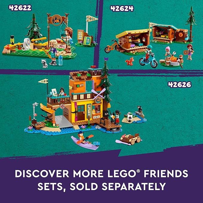LEGO Friends Adventure Camp Tree House Toy with Doll Accessories, Summer Toy Playset for Kids with 5 Mini Dolls and 5 Animal Toy Figures, Awesome Gift for Girls and Boys Ages 8 and Up, 42631