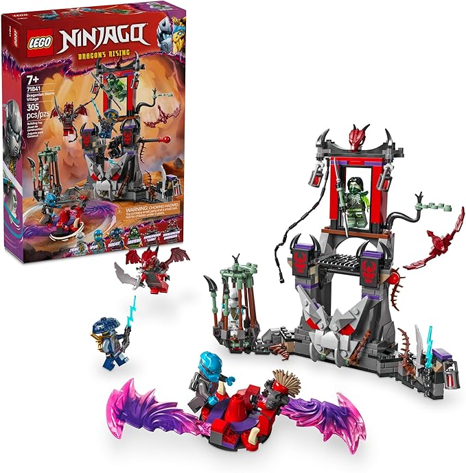 LEGO NINJAGO Dragonian Storm Village Toy Building Set - Pretend Play Playset for Kids, Boys and Girls, Ages 7+ - Spinner Toy with 6 Ninja Minifigures - Gift Idea for Birthdays - 71841