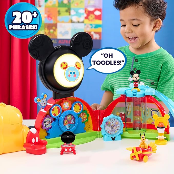 Disney Jr. Mickey Mouse Clubhouse Deluxe 28-inch Playset with Lights and Sounds, 16-Pieces, 3-inch Articulated Figurines, Toy for Fans, Boys, Kids, Ages 3 and Up by Just Play