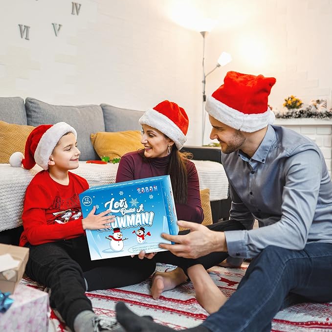 48 Pack Snowman Kit, Christmas Crafts DIY Toys Kit, Build a Snowman Craft Winter Decorations Indoor, Creative Air Dry Clay Modeling Crafts, Christmas Activities School Family Party Supplies