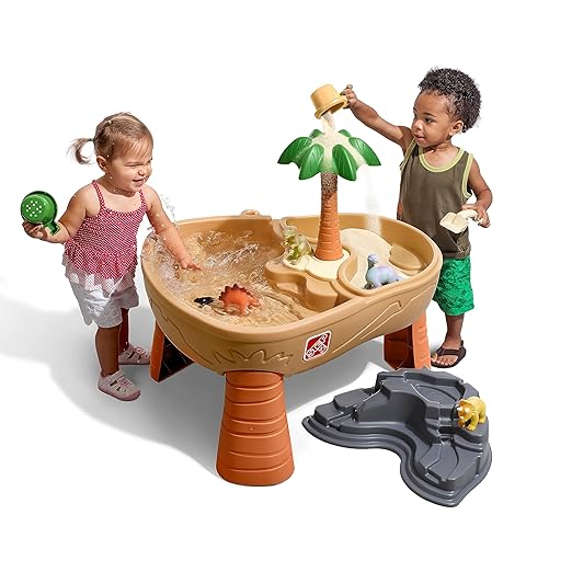 Step2 Dino Dig Sand and WaterTable, Kids Activity Sensory Playset, Summer Outdoor Toys, 7 Piece Water Toy Accessories, For Toddlers 2-5 Years Old