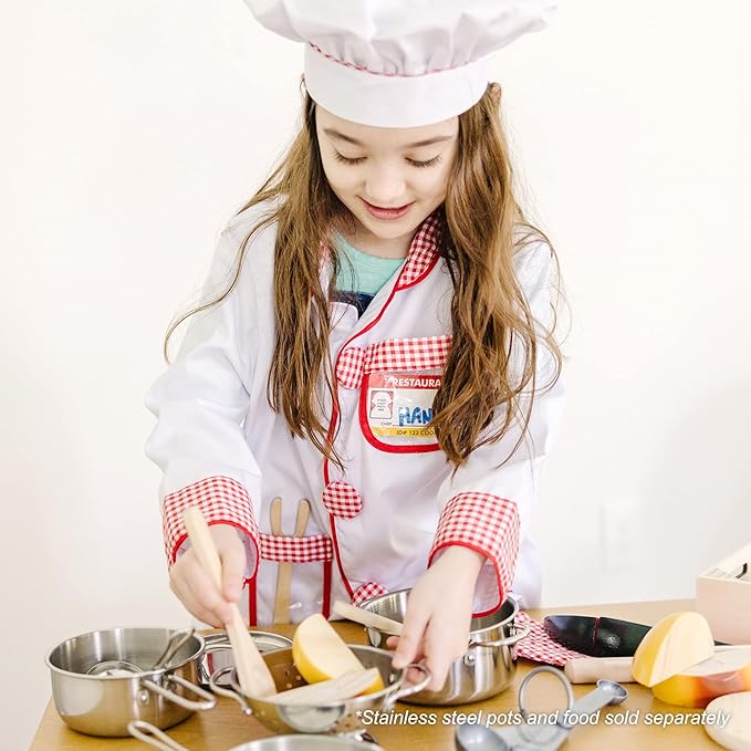 Melissa & Doug Chef Role Play Costume Dress -Up Set With Realistic Accessories