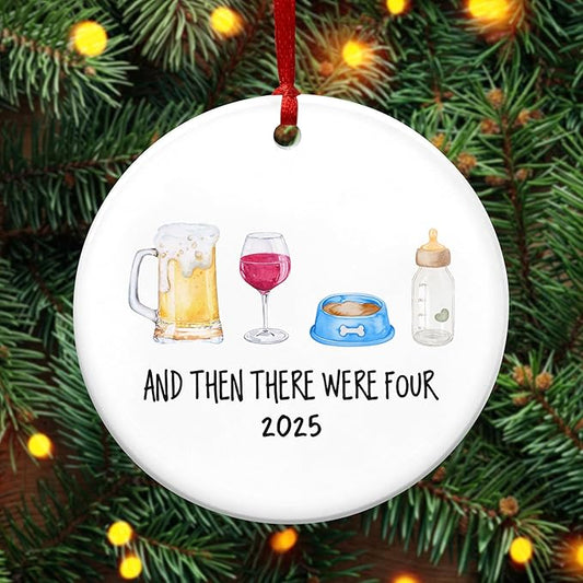 OASSIE Baby's First Christmas Decorations - Ceramic Christmas Ornaments 2025 - New Mom Gifts for Women, Baby Announcement Ornament, New Parents Gifts for Couples Dog Parents, Pregnancy Announcement