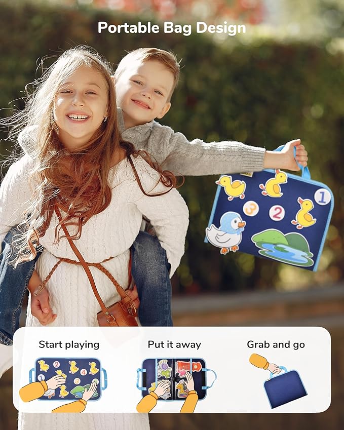 CHEFAN 12 Pack Felt Storyboard Pieces for Toddler, Flannel Board Stories for Preschool Activities, 5 Little Duck and 11 Other Stories