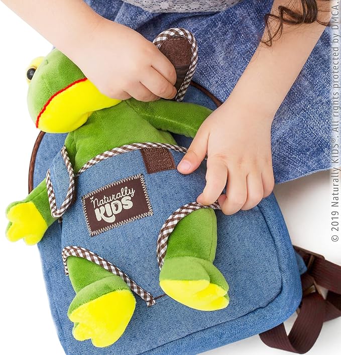 Frog Backpack, Frog Toys for Kids 3-5, Toddler Stuffed Animal Gifts for 2 3 4 5 Year Old Girl Boy