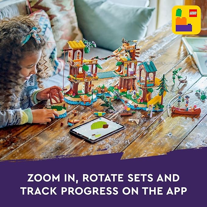 LEGO Friends Adventure Camp Tree House Toy with Doll Accessories, Summer Toy Playset for Kids with 5 Mini Dolls and 5 Animal Toy Figures, Awesome Gift for Girls and Boys Ages 8 and Up, 42631