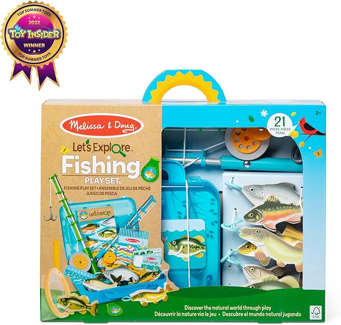 Melissa & Doug Let’s Explore Fishing Play Set – 21 Pieces - FSC Certified