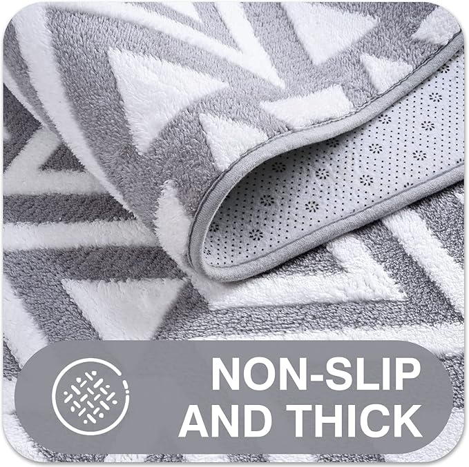 Ompaa Ultra Soft Shaggy Rugs Memory Foam Bedroom Carpet, Grey 6 x 9 Feet, Plush Geometric Textured Area Rugs for Living Room Couch Dorm Bedside Kids Girls Teens Room Nursery Decor Floor Mat