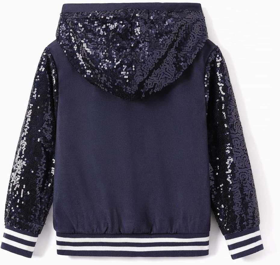 Disney Frozen Elsa Stitch Minnie Mouse Toddler Girl Jacket Sequin Zipper Hoodie Sweatshirt Coat Birthday Clothes 3-13 Years