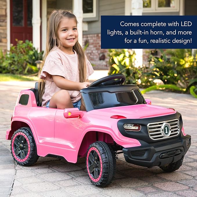 Best Choice Products Kids 6V Ride On Truck w/Parent Remote Control, 3 Speeds, LED Lights, Pink