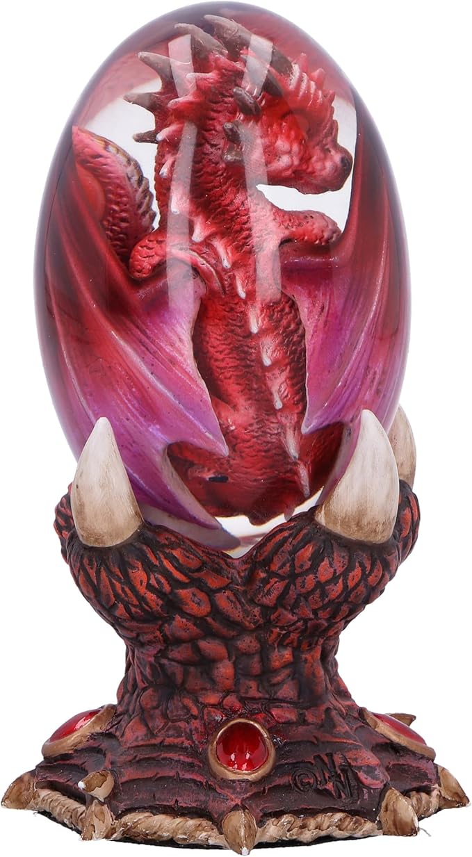 Nemesis Now Elemental Dragonlings, Glass Egg Figurine, Cast in The Finest Resin, Expertly Hand-Painted - Fire