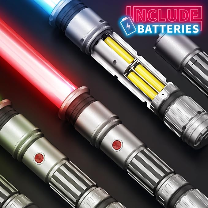 4 Pack of 4 Color Light up Sword Saber with FX Sounds(Motion-Sensitive) and Retractable Handle, Glowing in The Dark Dueling Sword for Kid Adult, Galaxy War Party, Birthday, Halloween Cosplay