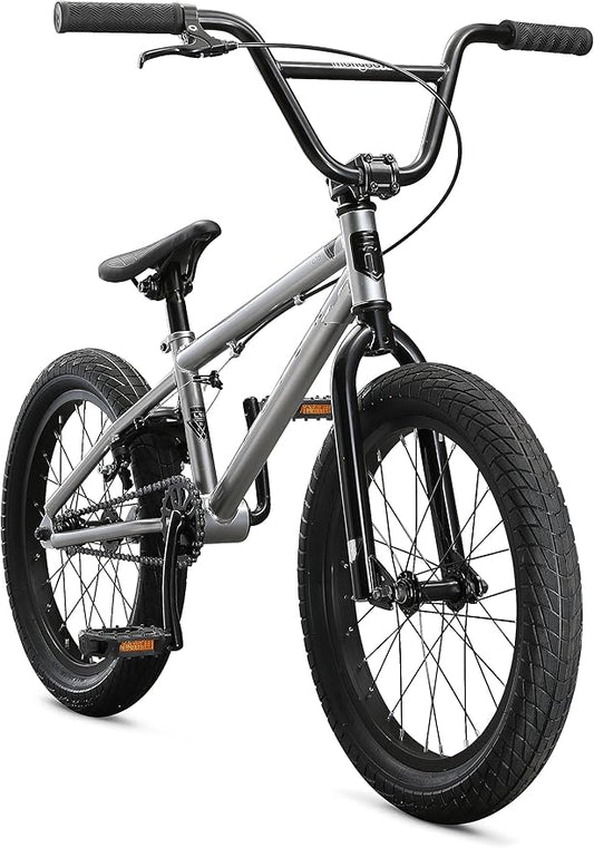 Mongoose Legion Kids Freestyle Sidewalk BMX Bike, Beginner Riders, Boys and Girls, 16-20-inch Wheels, Hi-Ten Steel Frame, Micro Drive BMX Gearing