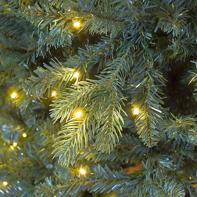 9 Ft Pre-Lit Artificial Christmas Tree, w/ 800 LED Warm Lights, 3268 PE&PVC Mixed Branch Tips, Faux Xmas Tree for Home, Office, Party Decoration, Easy Assembly, Metal Hinges & Foldable Base