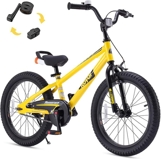 RoyalBaby Kids Bike Freestyle Classic & EZ Balance Pedal Switchable Bicycle, 12 14 16 18 Inch, 3-10 Years Toddler to Big Kids
