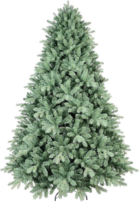 8ft Christmas Tree ，Artificial Full Christmas Trees for Home, Office, Xmas Decoration Spruce Trees with 3308 PE & PVC Branch Tips, Metal Hinges Foldable Base