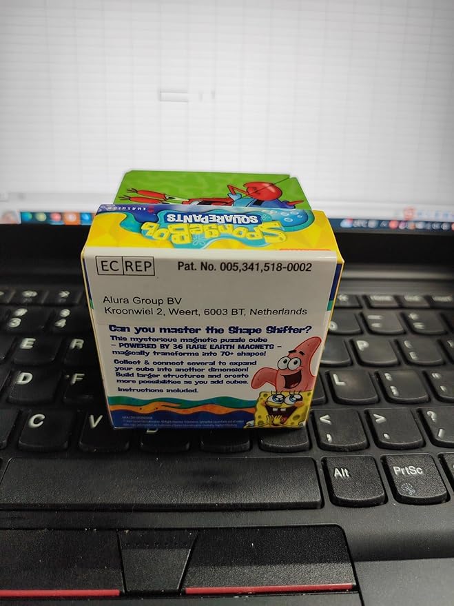 SHASHIBO Spongebob Squarepants Shape Shifting Box - STEM Magnetic Fidget Cube That Transforms Into Over 70 Shapes, Download Fun in Motion Toys Mobile App (Krusty Krab)