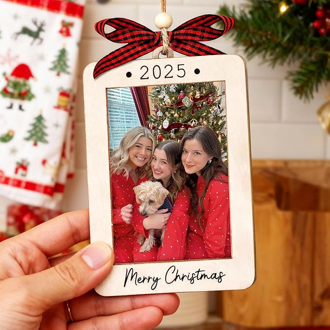 2025 Christmas Ornament Picture Frame - Friends Photo Frame Ornaments - Picture Frame Ornament For Tree - Merry Christmas Ornaments With Picture Insert - Christmas Gift For Family, Friends