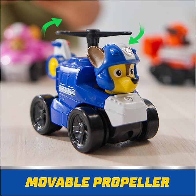 PAW Patrol: Air Rescue, 6-Piece Pup Squad Racers, Toy Cars Gift Set with Chase, Marshall, Skye, Rubble, Rocky & Zuma, Kids Toys for Boys & Girls 3+