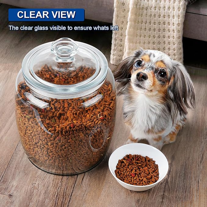 2.5 Gallon Glass Jars with Lids, Large Cookie Jars with Wide Opening, 1 Pack Glass Storage Jars with Lids for Kitchen, Great for Storage Flour, Rice, Sugar, Pasta, Candy