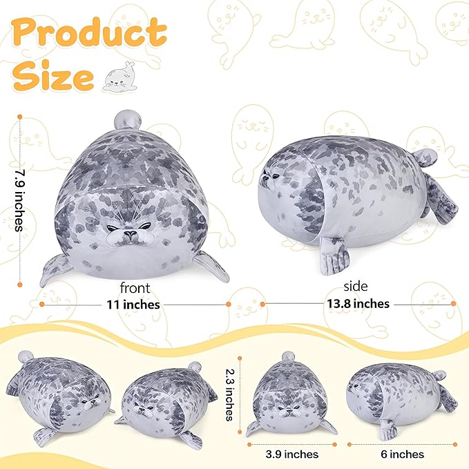 KMUYSL Toys for Ages 0 1 2 3 4 5 6 7 8+ Years - Plush Mommy Stuffed Animal with 4 Babies in Her Tummy, Soft Plush Toys Set, Christmas Birthday Gifts for Girls Boys Baby, Toddler, Kids (Seal Toys)