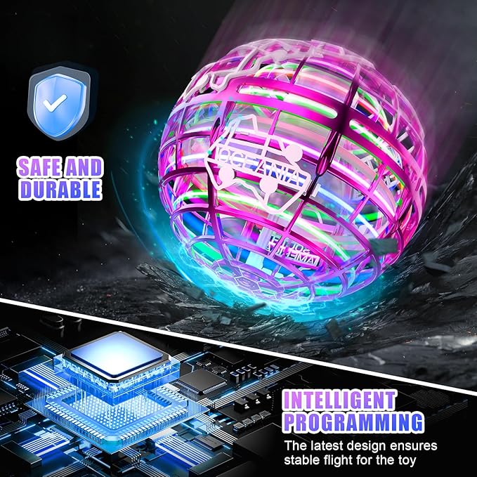 Flying orb Ball 2025 Upgrade Hover Boomerang Ball 6 Lighting Effects Cool Toys for Kids Teen Adults Indoor Outdoor Flying Toy