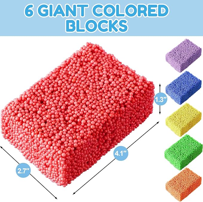 Shappy 24 Blocks Modeling Foam Clay for Kids Clay Foam Beads Education Preschool Toys for Kids Develop Creativity DIY Art Crafts, 6 Colors