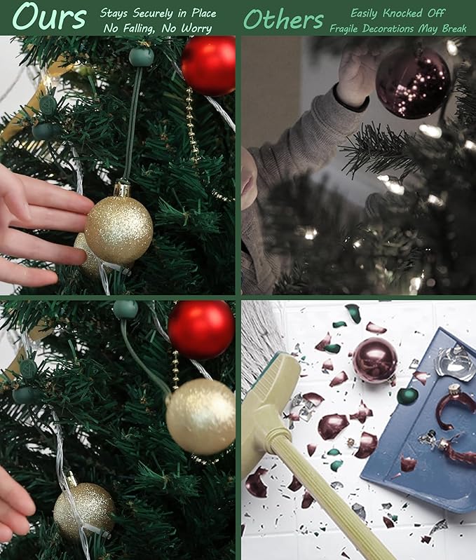 Ornament Hooks – Essential Christmas Tree Decorating Hangers Great Xmas Ornament Hooks for Hanging Christmas Decorations 35 PCS (Round-Upgraded-24pcs)