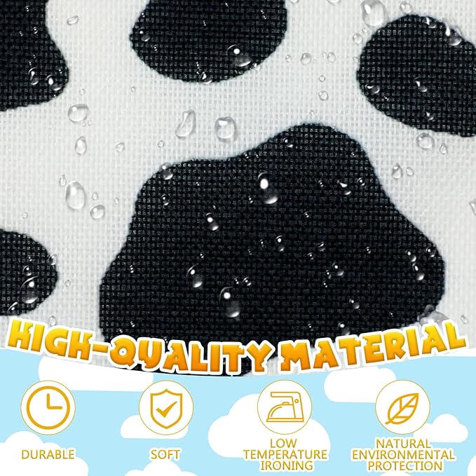 2 Pcs Cartoon Table Runner Cartoon Birthday Party Supplies Cow Pattern Printed Check Table Decor Tablecloth Party Supplies,13 x 72 in (Fresh)