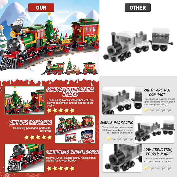 Advent Calendar 2025 Building Blocks Set - 24-Day Christmas Countdown Calendar - Santa Sleigh Christmas Tree Decorations Gifts for Kids Boys & Girls and Adults(770PCS)