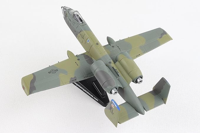 Postage Stamp Daron A-10 Thunderbolt II Die-Cast Model – 1:140 Scale Close Air Support Aircraft, Flying Tigers Edition, GAU-8 Avenger Cannon, 4.625” Length x 5” Wingspan, Adult Collectible Ages 14+