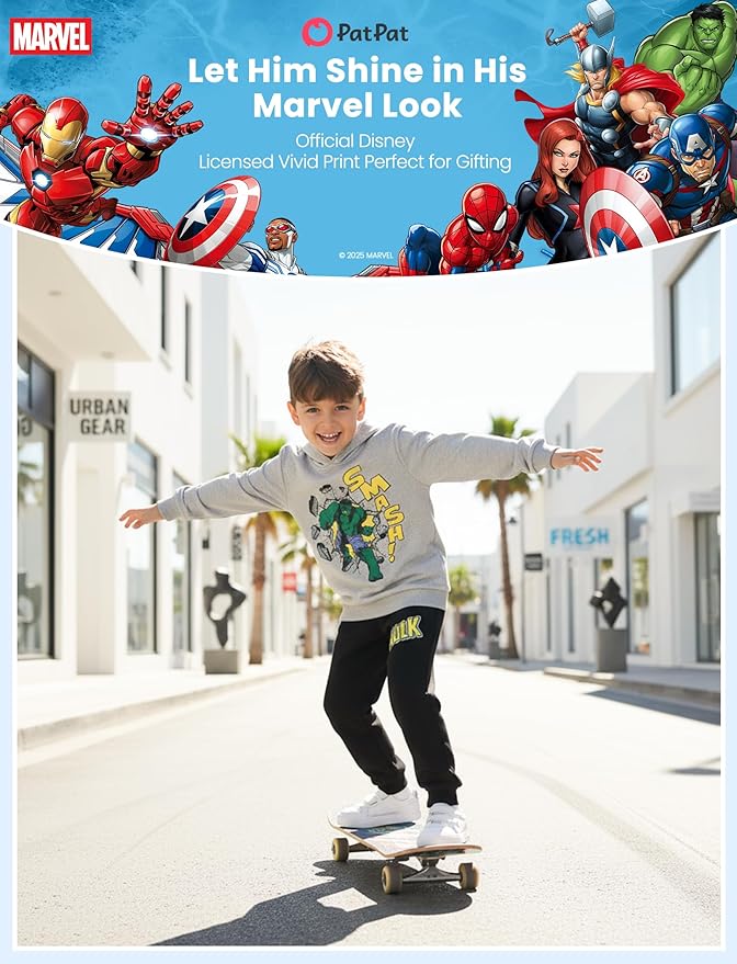 Disney Marvel Spider-Man Mickey Toy Story Cars Boy Pullover Hoodie&Jogger Pants Outfit Set Sweatsuit Lounge Matching Set 2-9Y