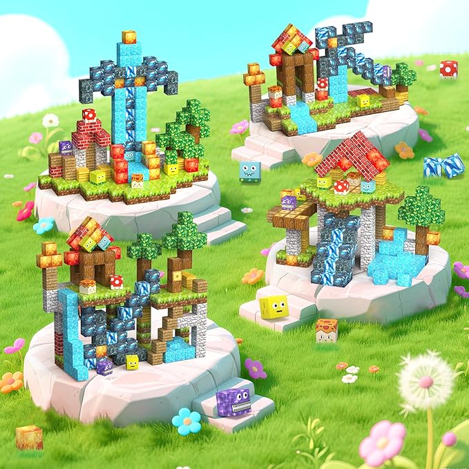 200PCS Magnetic Blocks - Magnetic Building Blocks Set, Classroom Must Haves Magnet Sensory Autism Toys, Construction Stacking Toys for Kids Boys Girls Age 3+ Years Old