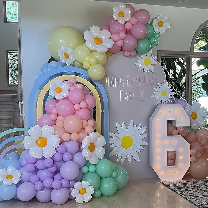 Pastel Balloon Arch Kit Macaron Pink Blue Green Purple Yellow Pastel Color Rainbow Confetti Latex Party Balloons Garland for Easter Birthday Baby Shower Graduation Wedding Party Decorations