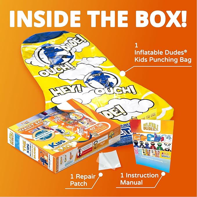 INFLATABLE DUDES Target Bags -Kids Punching Bag | Already Filled with Sand| Bop Bag | Premium Inflatable Toy | Punching Bag for Kids | Enhanced Bounce-Back Action! | Indoor Outdoor -Party Games