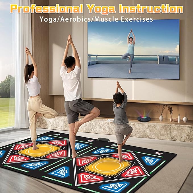 Dance Mat, Electronic Dance Mat for TV with HD Camera, Wireless Double User Dance Mat with Game Controller, Non-Slip Dance Pad for Kids Adults, Christmas Birthday Gifts for Girls Boys