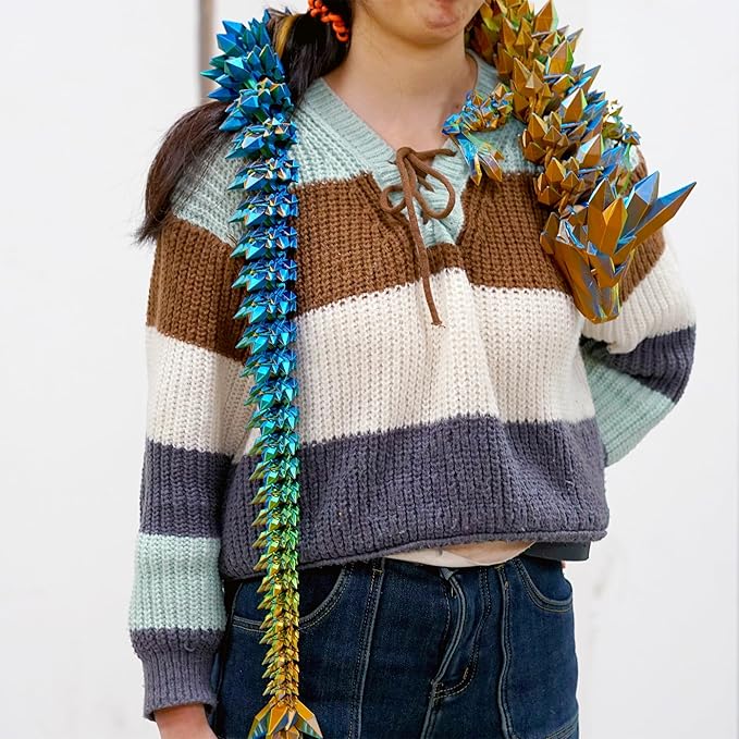 48.8inch Super Large 3D Printed Dragon Models,Flexible Joint Animal lacertid Figurines, 3D Printing Stuff Cheap,Stress Relief, Fidget restlessness, ADHD Toys, Surprise Fantasy Gifts