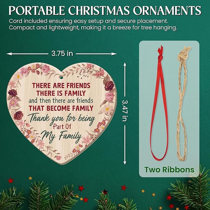 OASSIE Christmas Friendship Gifts for Women Men - Wooden Friends Christmas Ornaments 2025 - Friendship Ornaments for Tree Decorations, Bestie Friend Birthday Gifts for Women, BFF Gift for Friend
