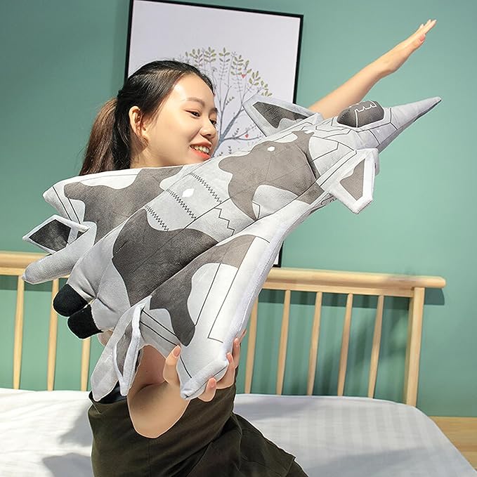 29 inch Airplane Model Plush with Blanket Warplane Stuffed Animal Toy Space Shuttle Airplane Plush Toy Airplane Decoration Warplane Sofa