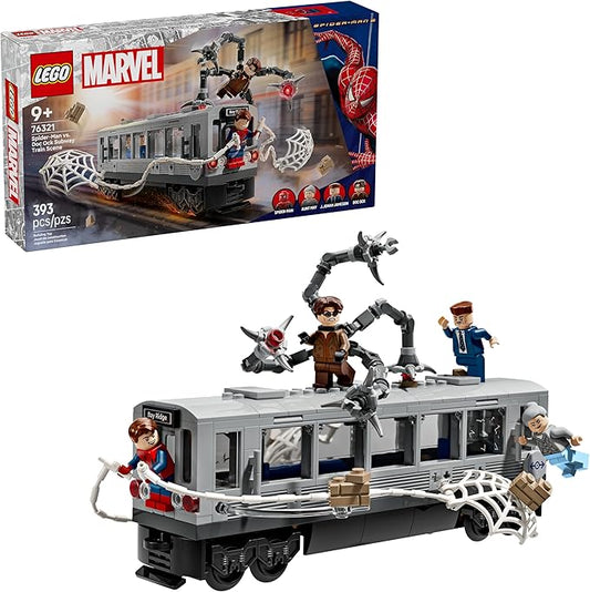 LEGO Marvel Spider-Man vs. Doc Ock Subway Train Scene - Action Figures Kids Toy - Spider-Man Building Toy for Boys & Girls, Ages 9+ - Marvel Collectible with 4 Minifigures - Birthday Gift Idea- 76321