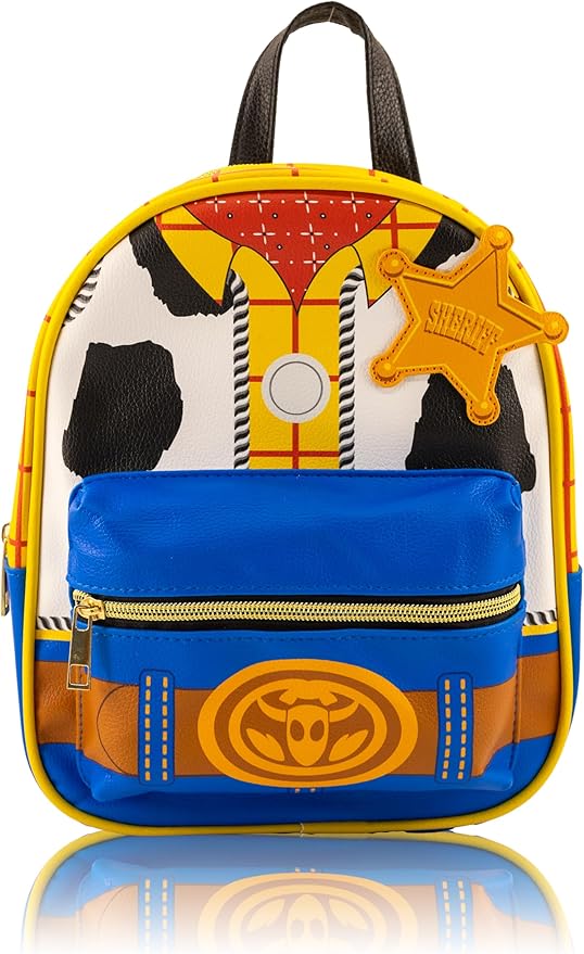 Disney Toy Story Woody Mini Backpack for Kids & Adults | 10" PU Leather Disney Backpack Purse Featuring Woody | Toddler Travel Bag, Small Backpack Bookbag for School, Travel, or Theme Parks | Ages 3+