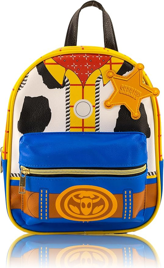 Disney Toy Story Woody Mini Backpack for Kids & Adults | 10" PU Leather Disney Backpack Purse Featuring Woody | Toddler Travel Bag, Small Backpack Bookbag for School, Travel, or Theme Parks | Ages 3+