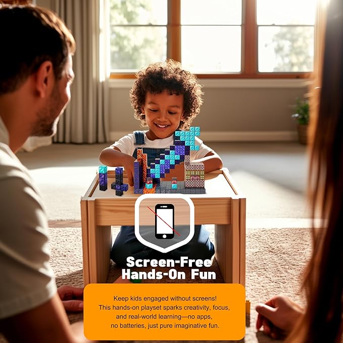 Magnetic Blocks 160PCS - Sword Theme Construction Cubes, STEM Preschool kit, Safe ABS no-Odor, CPC ASTM Certified, Travel-Ready Ages 3–12, Perfect for Birthday