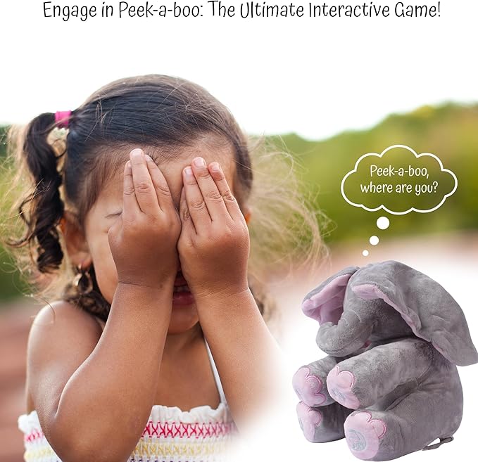 Dimple Kaia Elephant Stuffed Animal Toy - Animated Plush Pink Singing Elephant, Interactive Musical Peek-a-Boo for Babies, Kids, for Toddlers, Ages 0 and Up(Battery Included)