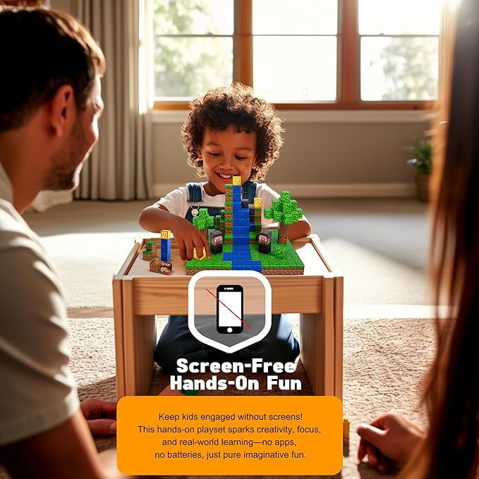 Magnetic Blocks 96PCS - River Scene Construction Cubes, STEM Preschool kit, Safe ABS no-Odor, CPC ASTM Certified, Travel-Ready Ages 3–12, Perfect for Birthday