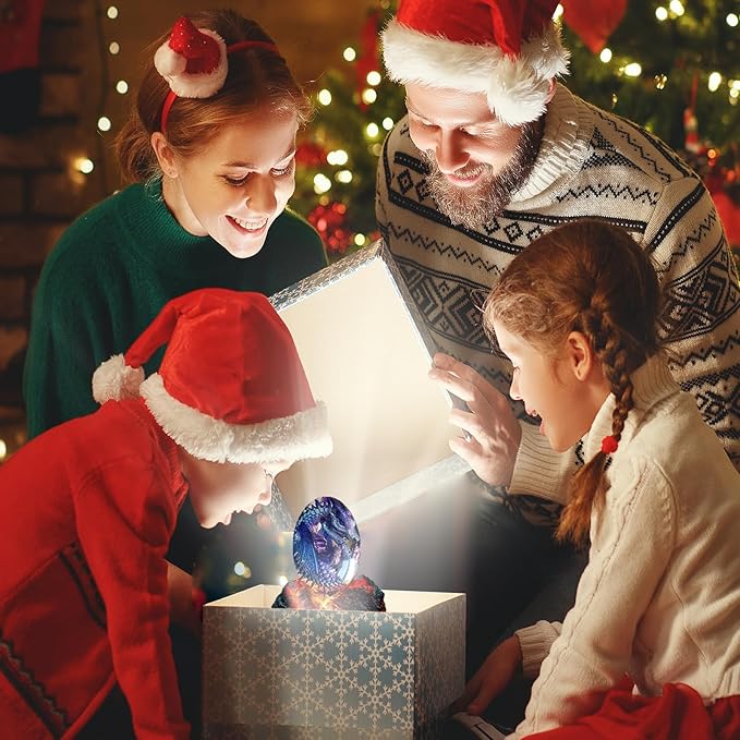 ACOCOFE Dragon Egg,Lava Dragon Eggs with Base Ornaments,Handmade Sculpture Resin Crystal Dragon Souvenir,Dragon Ornaments Gift for Christmas,Birthdays,Graduation (Purple with Base)