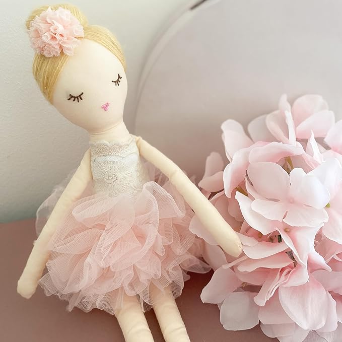 MON AMI Charlotte The Ballerina Stuffed Doll - 15”, Plush Ballerina Doll for Girls, Use as Toy or Room Decor for Kids of All Ages